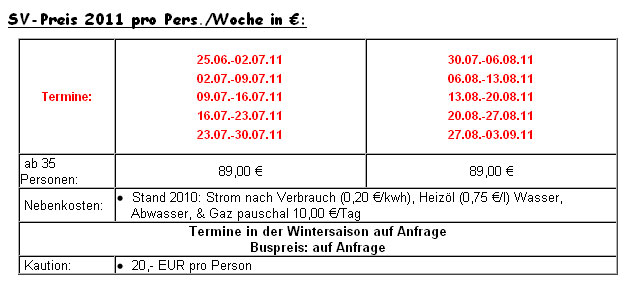 Bild von aktueller Preisliste, altes Verzeichnis