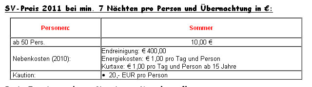 Bild von aktueller Preisliste, altes Verzeichnis