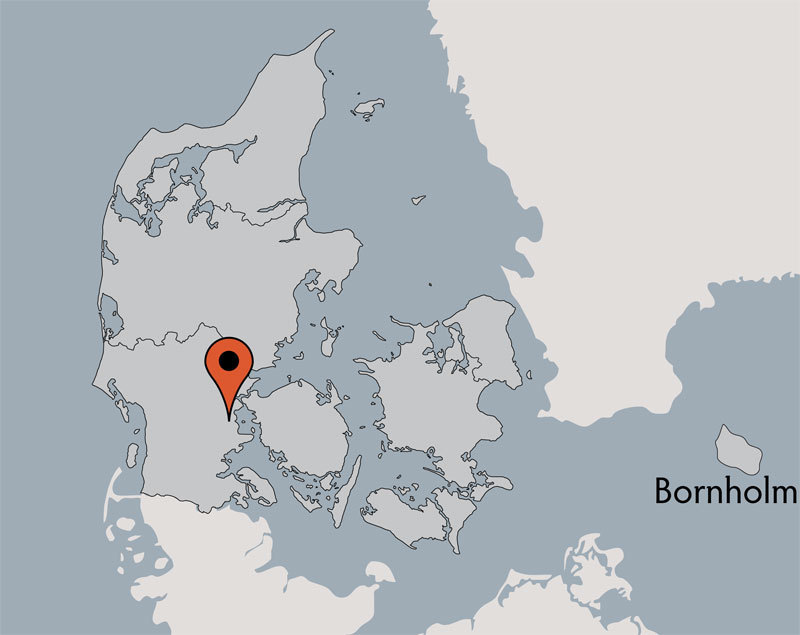 Karte von der Gruppenunterkunft 03453095 SKAMLING Efterskole in Dänemark 6093 Sjoelund für Kinderfreizeiten