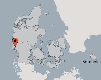Karte von der Gruppenunterkunft 03453150 Ferienhaus SKOVHYTTERNE I MARBÆK in Dänemark 6710 Esbjerg für Kinderfreizeiten
