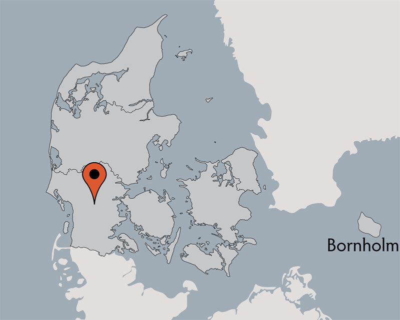 Karte von der Gruppenunterkunft 03453173 KONGEÅDALENS Efterskole in Dänemark 6660 Lintrup für Kinderfreizeiten