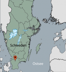 Karte von der Gruppenunterkunft 04464071 HÖJALENS in Dänemark S-280222 Höjalen für Kinderfreizeiten
