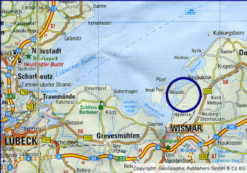 Karte von der Gruppenunterkunft 00490238 Gruppenhaus BLOWATZ II in Dänemark 23974 Blowatz für Kinderfreizeiten