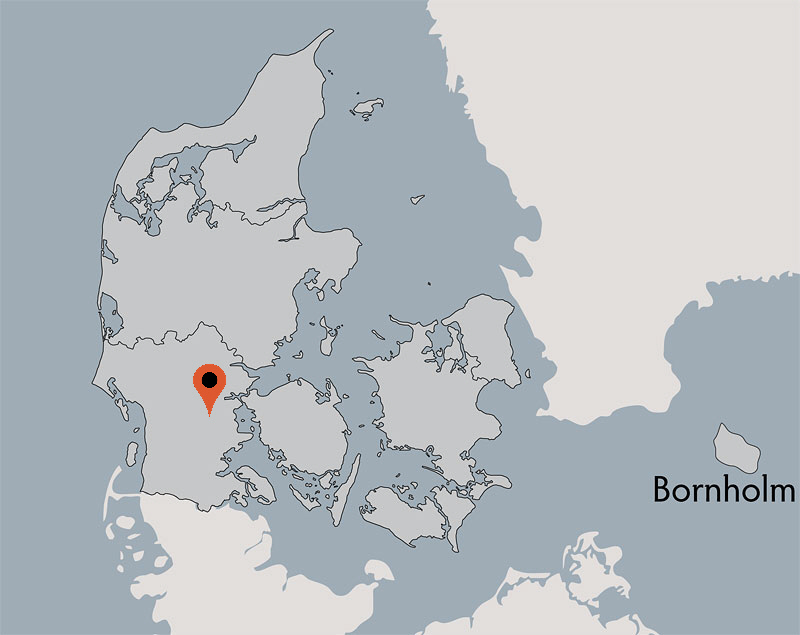 Karte von der Gruppenunterkunft 03453079 Gruppenhaus LURENDAL in Dänemark 6580 Vamdrup für Kinderfreizeiten