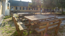 Terrassenbilder vom Selbstversorgerhaus 03453102 Gruppenhaus BOGENSHOLMLEJREN in Dänemark 8400 Ebeltoft f�r Jugendfreizeiten