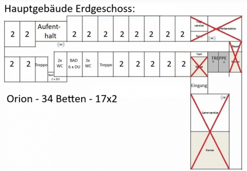 Grundrisse von der Gruppenunterkunft 03453468 HØJER Efterskole in Dänemark 6280  f�r Jugendfreizeiten