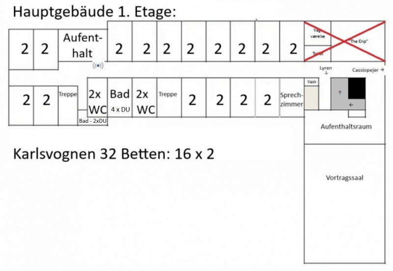 Grundrisse von der Gruppenunterkunft 03453468 HØJER Efterskole in Dänemark 6280  f�r Jugendfreizeiten