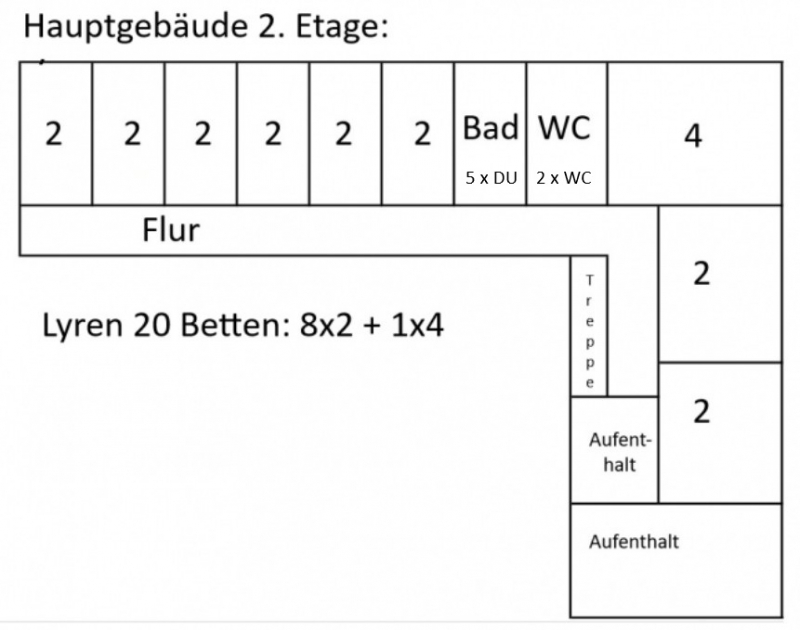 Grundrisse von der Gruppenunterkunft 03453468 HØJER Efterskole in Dänemark 6280  f�r Jugendfreizeiten