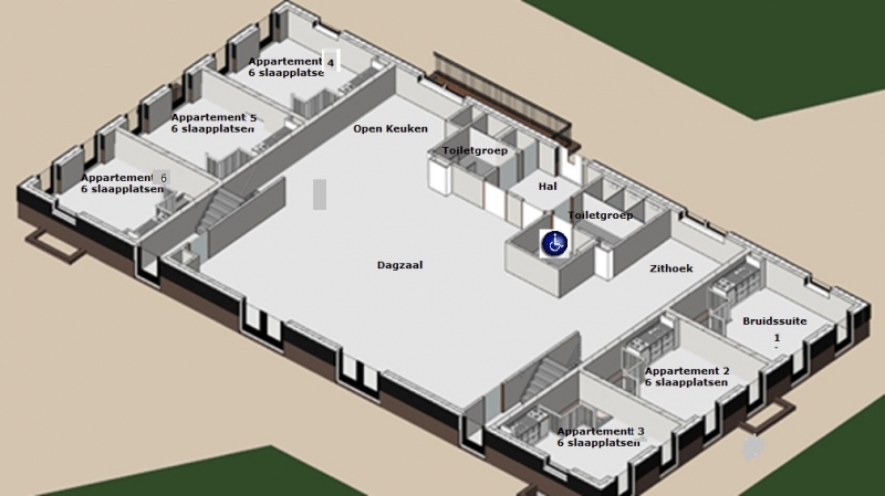 Grundrisse von der Gruppenunterkunft 03313888 Gruppenhaus Veluwe in Dänemark   für Jugendfreizeiten