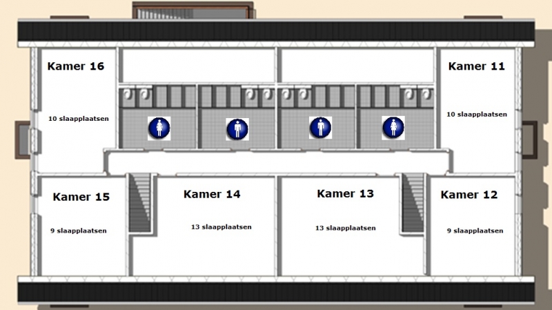 Grundrisse von der Gruppenunterkunft 03313888 Gruppenhaus Veluwe in Dänemark   für Jugendfreizeiten