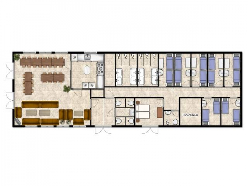 Grundrisse von der Gruppenunterkunft 03315376 Gruppenhaus WOLLEGRAS in Dänemark 5374 Schaijk für Jugendfreizeiten